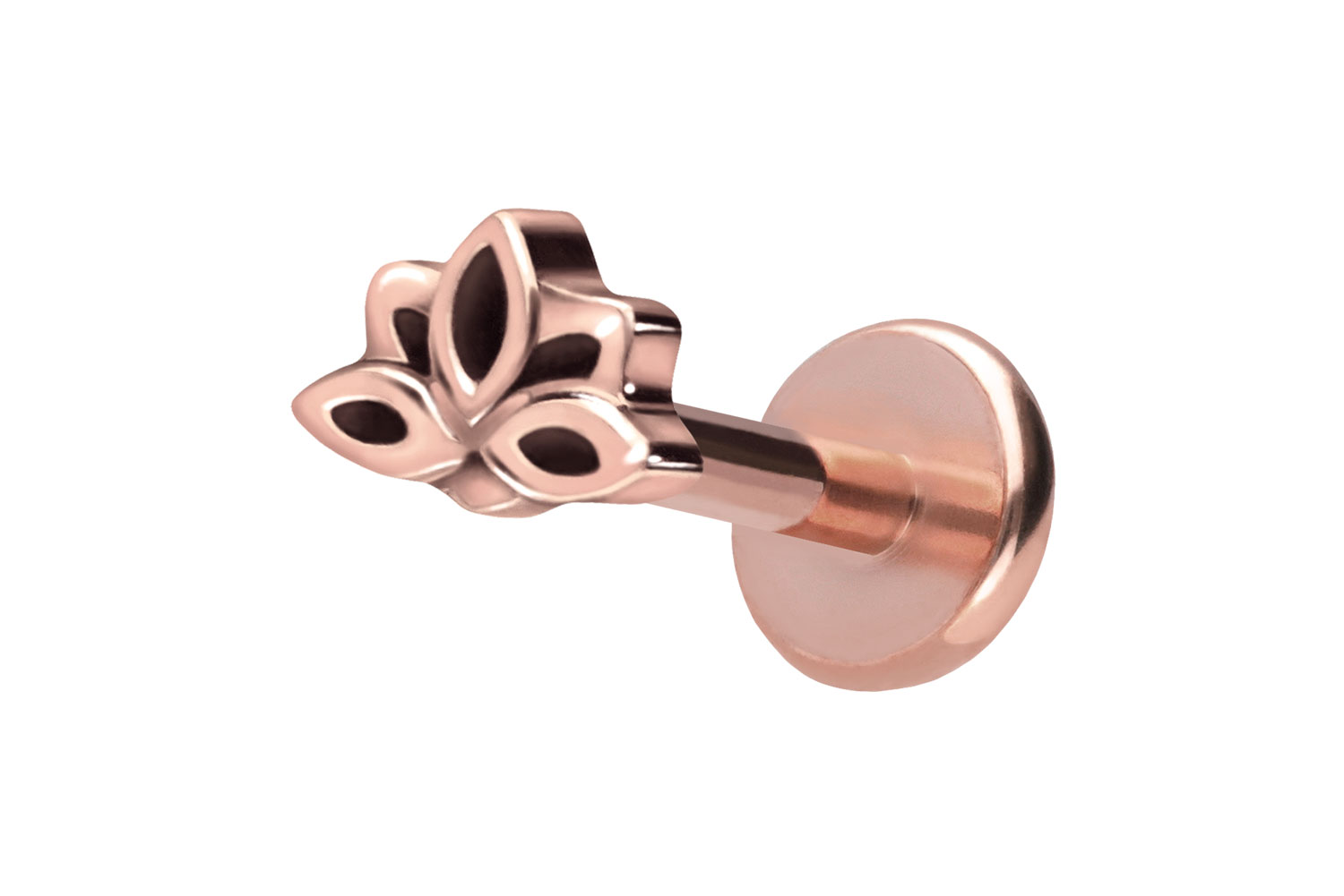 Titan Labret Piercing mit Push Fit LOTUSBLÜTE